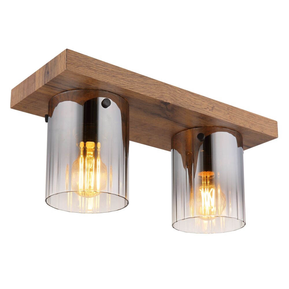 Underwood Plafonnier Luminaires Globo Lighting Bois foncé, Écru, 2 lumières main product photo