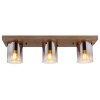 Underwood Plafonnier Luminaires Globo Lighting Bois foncé, Écru, 3 lumières