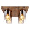 Underwood Plafonnier Luminaires Globo Lighting Bois foncé, Écru, 4 lumières