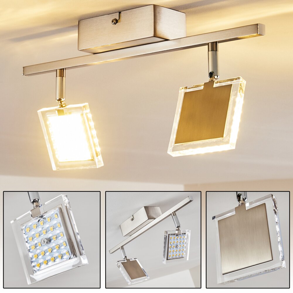 Plafonnier Piney LED Nickel mat, 2 lumières main product photo