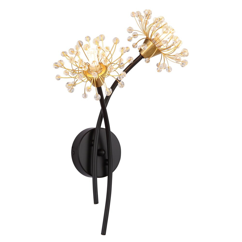 Fiore Applique murale Luminaires Globo Lighting Noir, 2 lumières main product photo