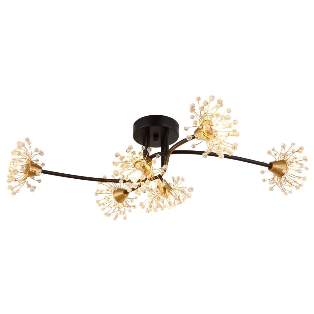 Fiore Plafonnier Luminaires Globo Lighting Noir, 6 lumières main product photo