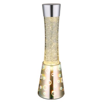 Lampe à lave  Sparkle Lampe à lave, Lampe à poser Luminaires Globo Lighting LED Chrome, 1 lumière