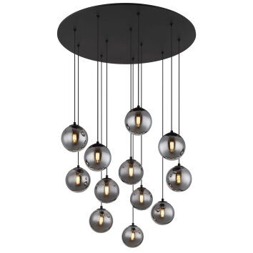 Riha Plafonnier Luminaires Globo Lighting Noir, 12 lumières Riha Plafonnier Luminaires Globo Lighting Noir, 12 lumières