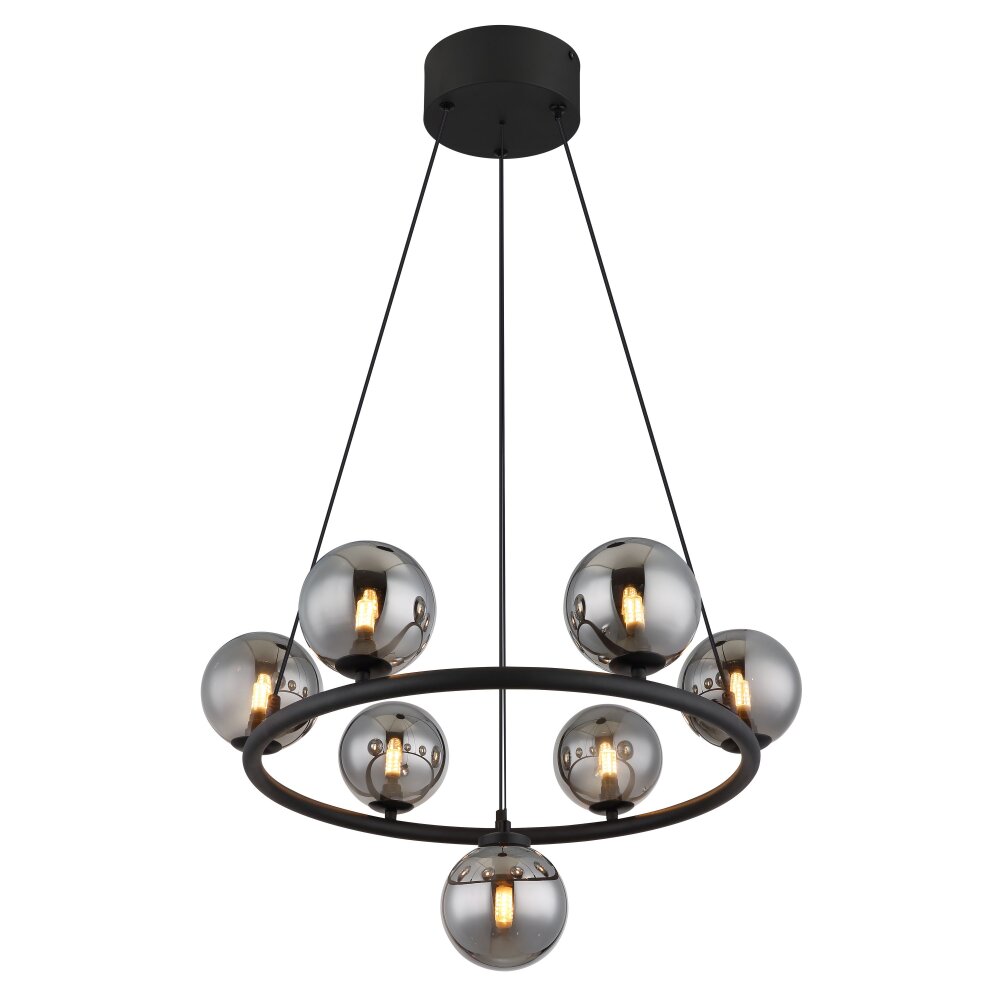 Riha Suspension Luminaires Globo Lighting Noir, 7 lumières main product photo