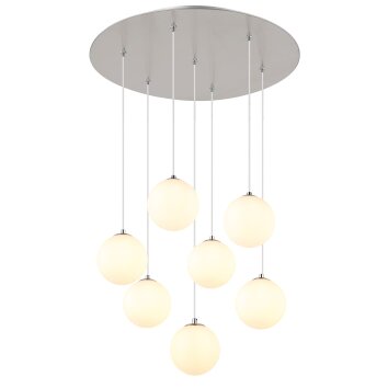 Riha Suspension Luminaires Globo Lighting Nickel mat, 7 lumières Riha Suspension Luminaires Globo Lighting Nickel mat, 7 lumières