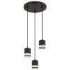 Lucero Suspension Luminaires Globo Lighting Noir, 3 lumières