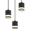 Lucero Suspension Luminaires Globo Lighting Noir, 3 lumières