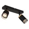 Korben Plafonnier, Spot de plafond Luminaires Globo Lighting Noir, 2 lumières