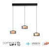 Rika Suspension Luminaires Paul Neuhaus LED Noir, 3 lumières
