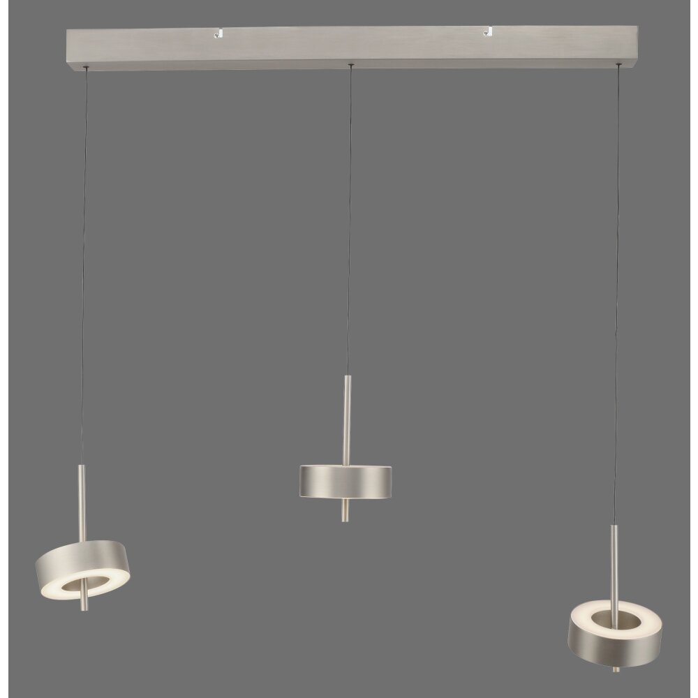 Q-Rotate Suspension Luminaires Paul Neuhaus LED Argenté, 3 lumières, Télécommandes main product photo