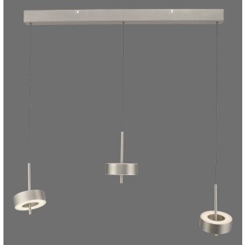 Q-Rotate Suspension Paul Neuhaus Q-Serie LED Argenté, 3 lumières, Télécommandes