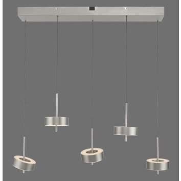 Q-Rotate Suspension Paul Neuhaus Q-Serie LED Argenté, 5 lumières