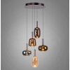 Irides Suspension Luminaires Paul Neuhaus LED Brun, 5 lumières