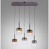 Q-Kon Suspension Paul Neuhaus Q-Serie LED Brun, 5 lumières, Télécommandes