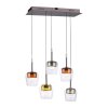 Q-Kon Suspension Paul Neuhaus Q-Serie LED Brun, 5 lumières, Télécommandes