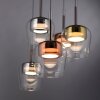 Q-Kon Suspension Paul Neuhaus Q-Serie LED Brun, 5 lumières, Télécommandes