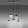 Q-Kon Suspension Paul Neuhaus Q-Serie LED Brun, 5 lumières, Télécommandes