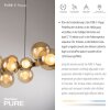 E-Popup Suspension Luminaires Paul Neuhaus LED Bronze, 18 lumières, Télécommandes