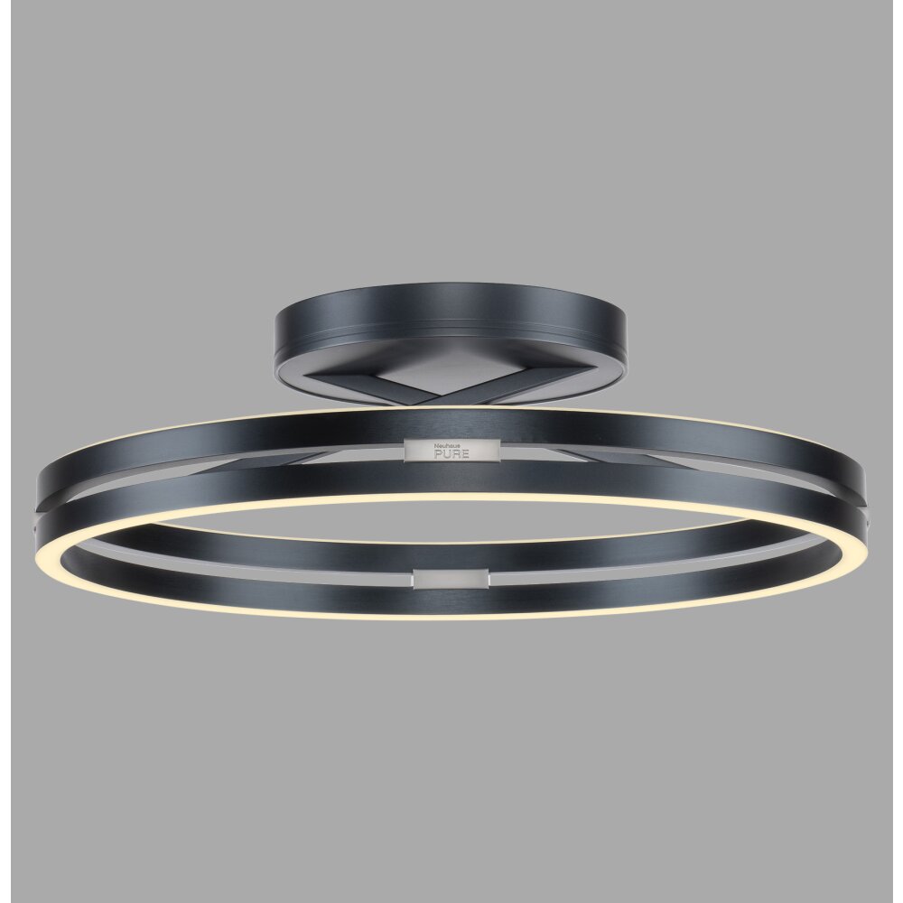Loop Plafonnier Luminaires Paul Neuhaus LED Gris, 2 lumières, Télécommandes main product photo