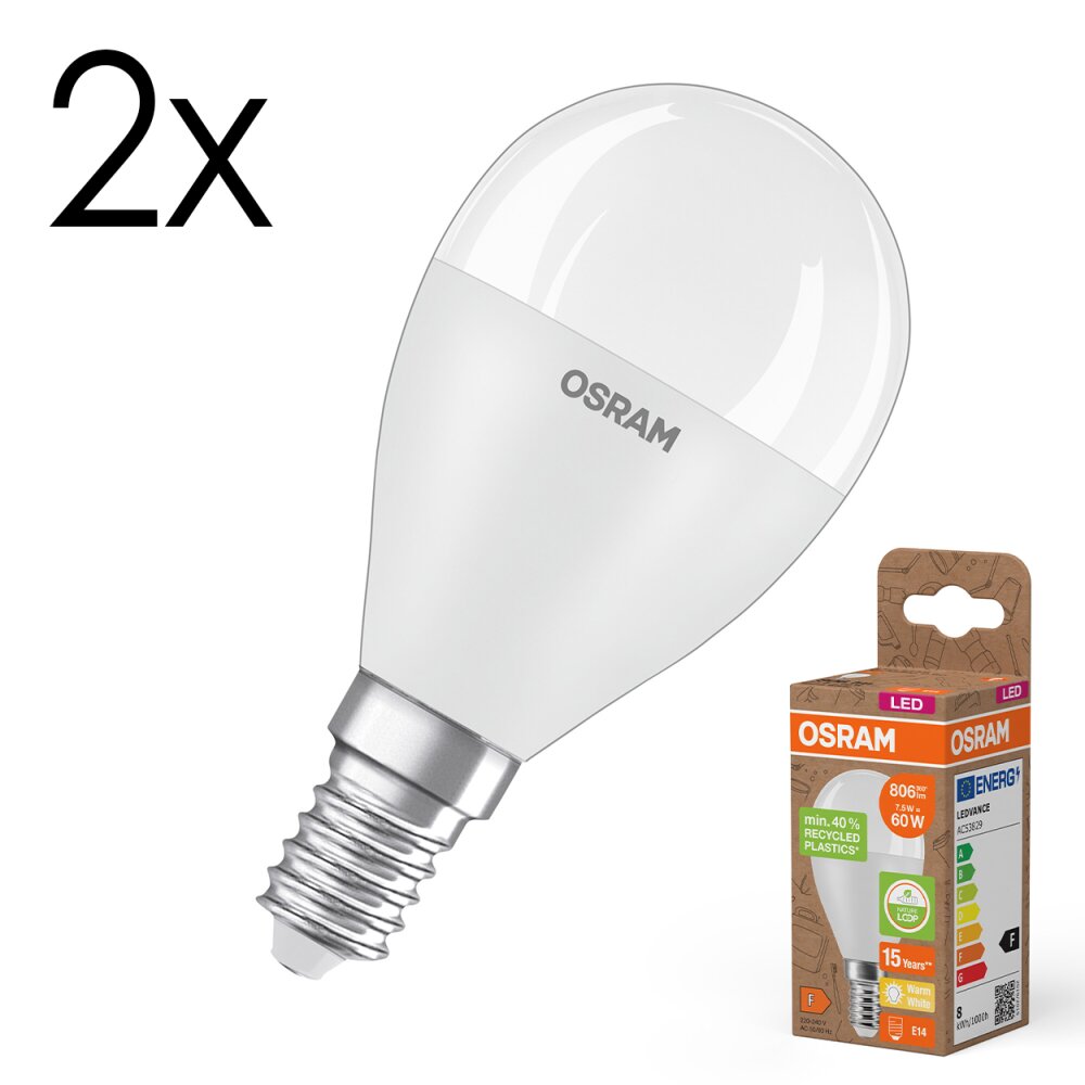 Luminaires Osram E14 7.5 Watt blanc chaud 806 Lumen main product photo