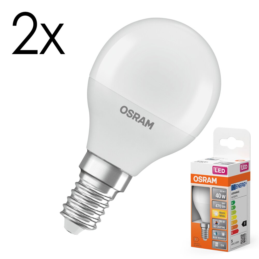 Luminaires Osram E14 LED 4.9 Watt blanc chaud 470 Lumen main product photo
