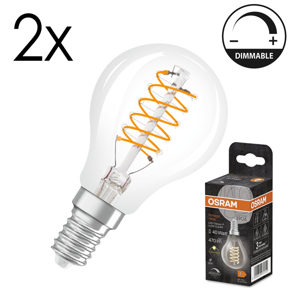 Luminaires Osram E14 LED 4.8 Watt blanc chaud dimmable 470 Lumen main product photo