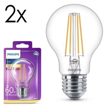 Luminaires Philips E27 LED 7 Watt blanc chaud 806 Lumen