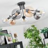Gastor Plafonnier, Boule lumineuse Ambre, Clair, Fumé, 7 lumières