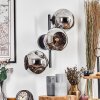 Ripoll Boule lumineuse, Applique murale Chrome, Fumé, 3 lumières