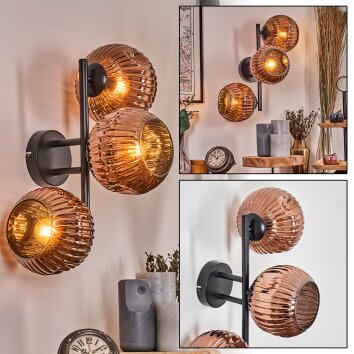Ripoll Boule lumineuse, Applique murale Cuivré, 3 lumières