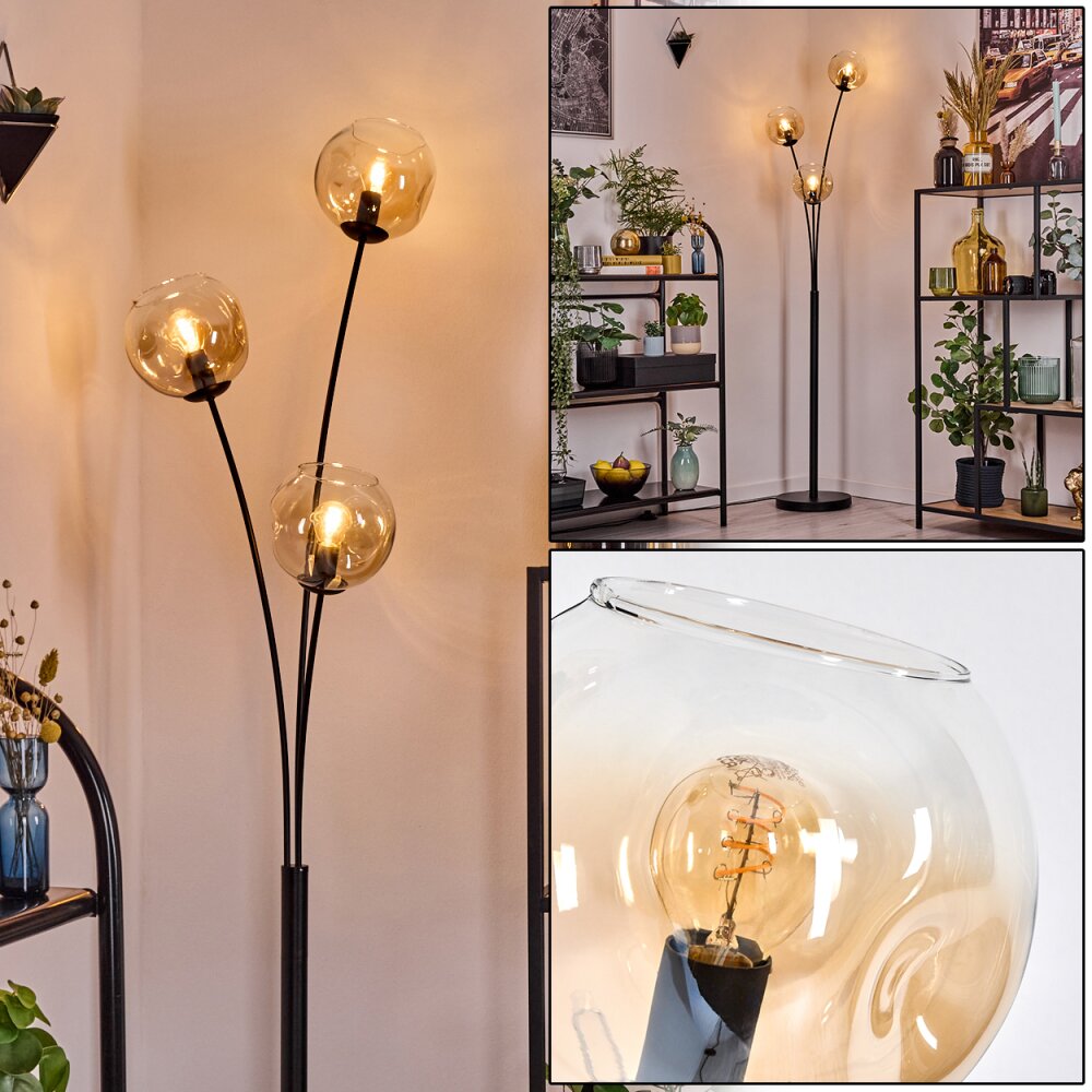 Ripoll Boule lumineuse, Lampadaire Ambre, Clair, 3 lumières main product photo