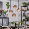 Koyoto Suspension, Boule lumineuse, Suspension grappe Clair, Cuivré, 4 lumières