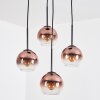 Koyoto Suspension, Boule lumineuse, Suspension grappe Clair, Cuivré, 4 lumières