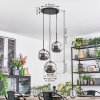 Ripoll Suspension, Boule lumineuse, Suspension grappe Chrome, Fumé, 3 lumières