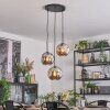 Ripoll Suspension, Boule lumineuse, Suspension grappe Chrome, Fumé, 3 lumières