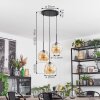 Ripoll Suspension, Boule lumineuse, Suspension grappe Ambre, 3 lumières