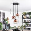 Koyoto Suspension, Boule lumineuse, Suspension grappe Clair, Cuivré, 3 lumières