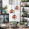 Koyoto Suspension, Boule lumineuse, Suspension grappe Clair, Cuivré, 3 lumières