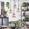 Koyoto Suspension, Boule lumineuse, Suspension grappe Ambre, 4 lumières