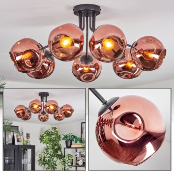 Ripoll Plafonnier, Boule lumineuse Cuivré, 7 lumières