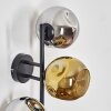 Ripoll Boule lumineuse, Applique murale Chrome, Or, Fumé, 3 lumières