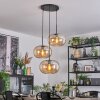 Apedo Suspension, Boule lumineuse, Suspension grappe Ambre, 3 lumières