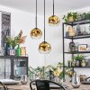Ripoll Suspension, Boule lumineuse, Suspension grappe Or, Clair, 3 lumières