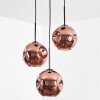 Ripoll Suspension, Boule lumineuse, Suspension grappe Cuivré, 3 lumières