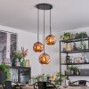 Ripoll Suspension, Boule lumineuse, Suspension grappe Cuivré, 3 lumières