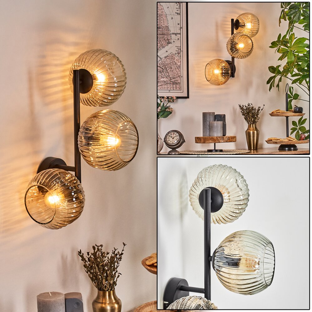 Ripoll Boule lumineuse, Applique murale Ambre, Clair, 3 lumières main product photo