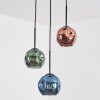 Ripoll Suspension, Boule lumineuse, Suspension grappe Bleu, Vert, Cuivré, 3 lumières