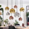 Ripoll Suspension, Boule lumineuse, Suspension Écru, Noir, 8 lumières