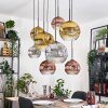 Ripoll Suspension, Boule lumineuse, Suspension Écru, Noir, 8 lumières